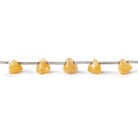6mm Heliodor Yellow Beryl Top Drilled Faceted Trillions 8 inch 16 beads - The Bead Traders