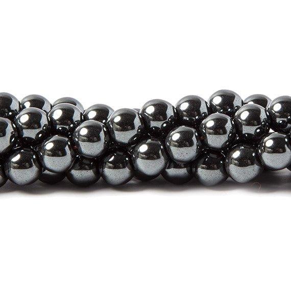 6mm Hematite plain round Beads 15.5 inches 69 pieces - The Bead Traders