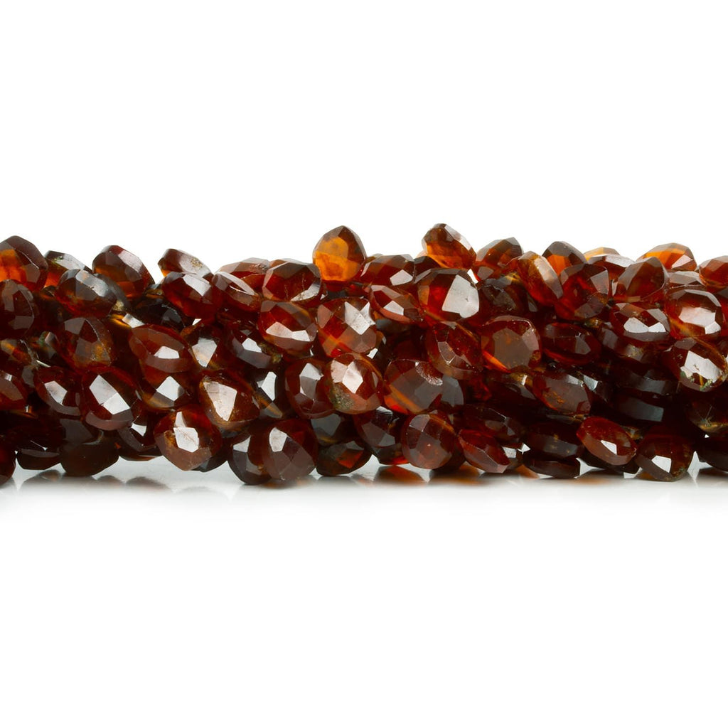6mm Hessonite Garnet Top Drilled Pillows 8 inch 45 beads - The Bead Traders