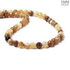 6mm Honey Banded Agate faceted round beads 14.25 inch 61 pieces - The Bead Traders