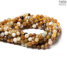 6mm Honey Banded Agate faceted round beads 14.25 inch 61 pieces - The Bead Traders