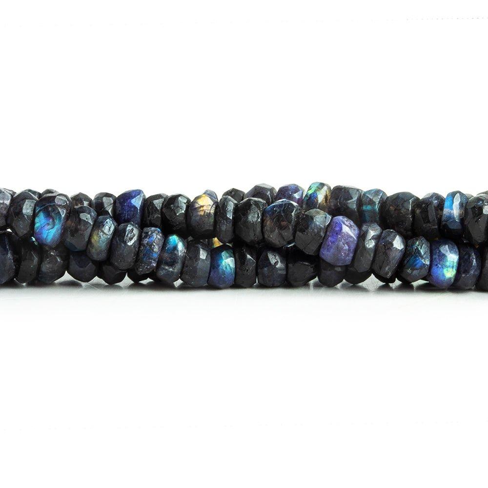 6mm Indigo Labradorite Faceted Rondelle Beads 8 inch 60 pieces - The Bead Traders