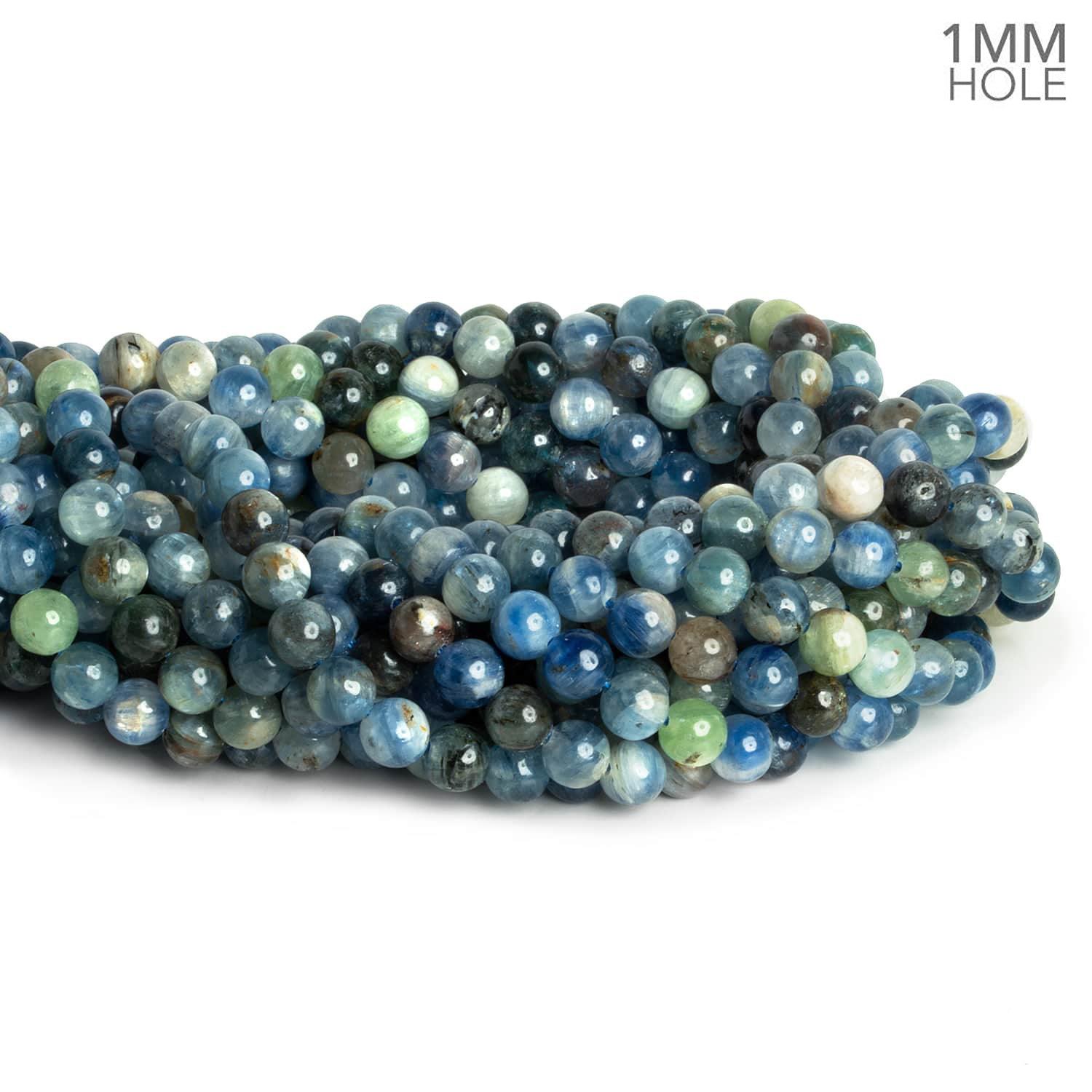 6mm Kyanite Plain Rounds 15 inch 60 pieces - The Bead Traders