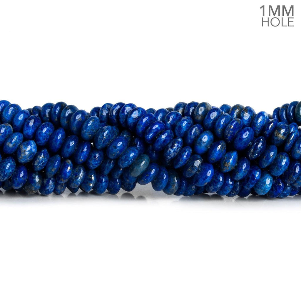 6mm Lapis Lazuli Plain Rondelles 16 inch 110 beads AA - The Bead Traders