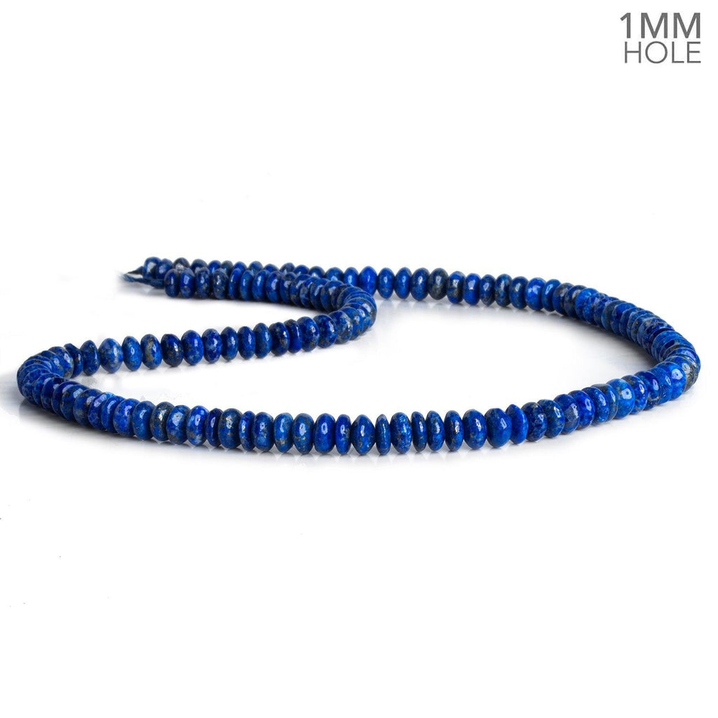 6mm Lapis Lazuli Plain Rondelles 16 inch 110 beads AA - The Bead Traders