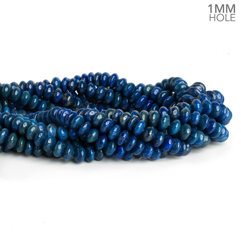 6mm Lapis Lazuli Plain Rondelles 16 inch 120 beads - The Bead Traders