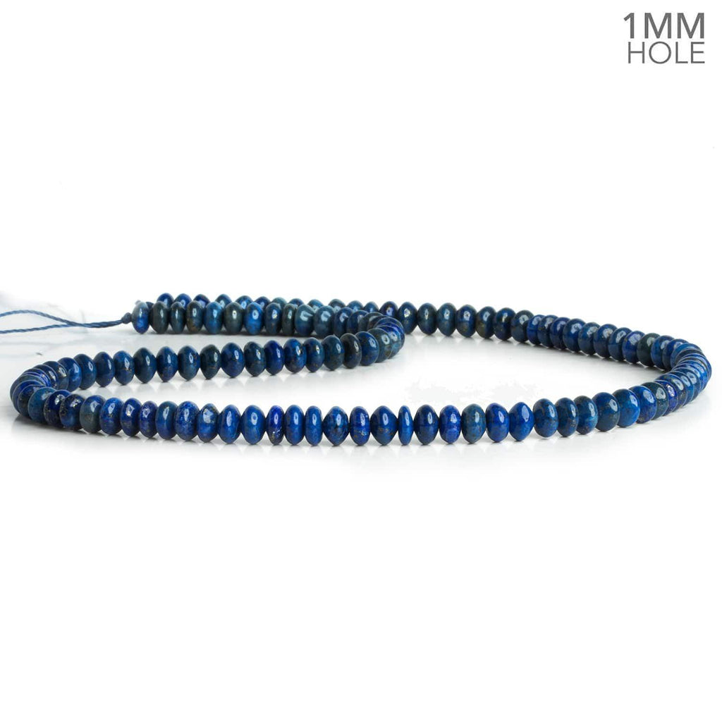 6mm Lapis Lazuli Plain Rondelles 16 inch 120 beads - The Bead Traders