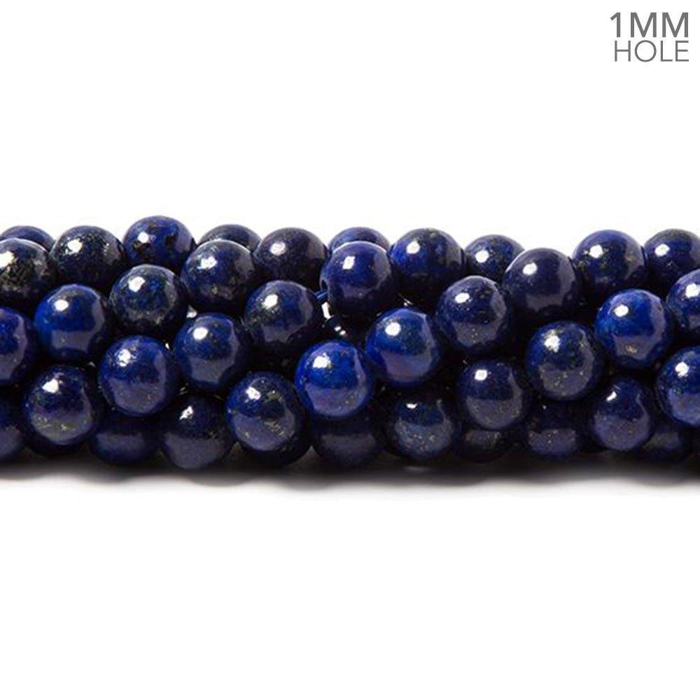 6mm Lapis Lazuli plain round beads 15 inch 60 pieces - The Bead Traders