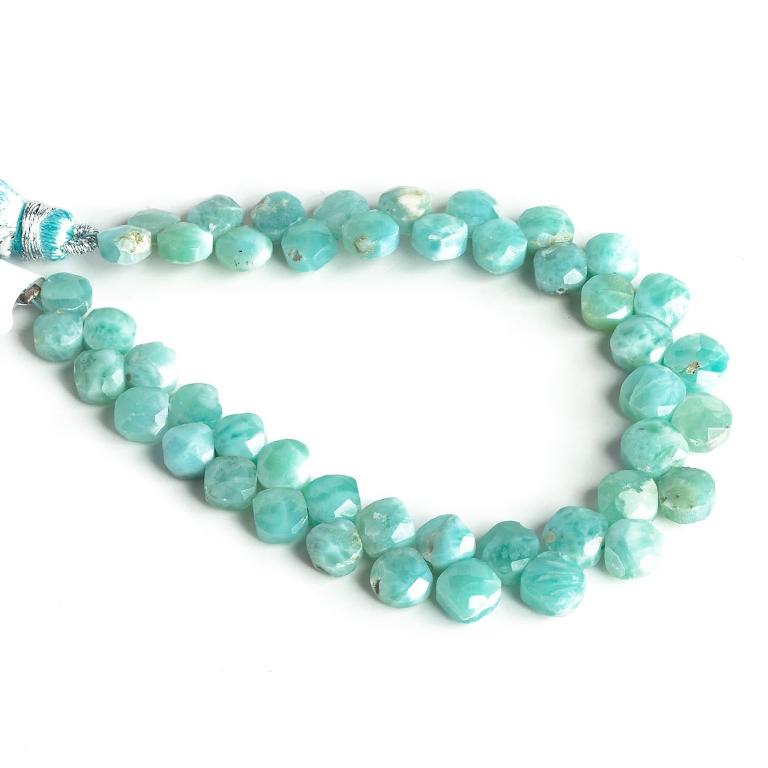 6mm Larimar Faceted Pillows 7 inch 45 beads - The Bead Traders