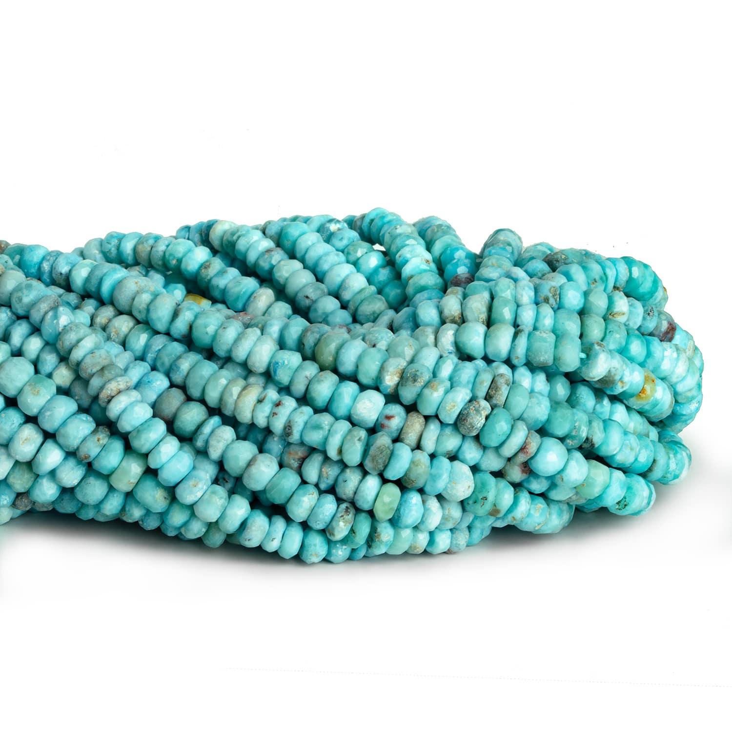 6mm Larimar Faceted Rondelles 12 inch 90 beads - The Bead Traders