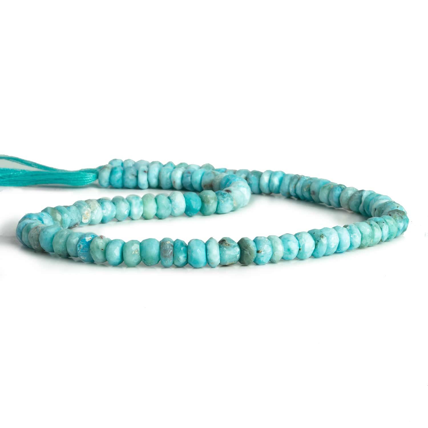 6mm Larimar Faceted Rondelles 12 inch 90 beads - The Bead Traders