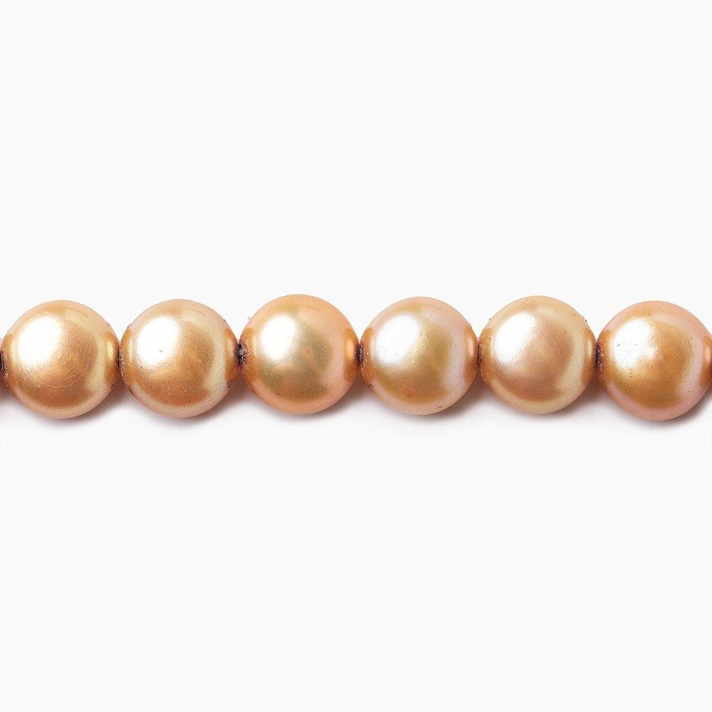 6mm Latte Golden Brown Button Freshwater Pearls 16 inch 61 pcs AAA - The Bead Traders