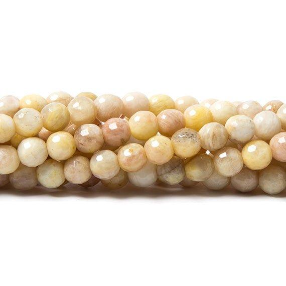 6mm Light Sunstone faceted round beads 15.25 inch 70 pieces - The Bead Traders