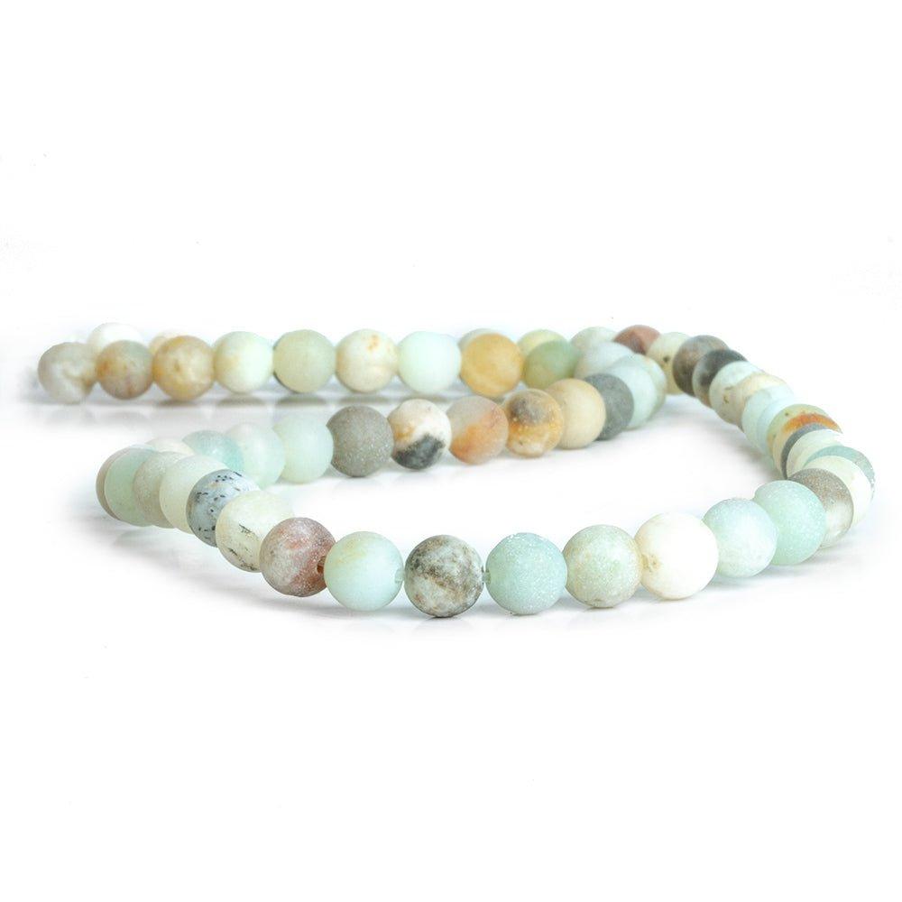 6mm Matte Amazonite Plain Round Beads 15 inch 60 pieces - The Bead Traders
