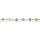 6mm Matte Amethyst Plain Round Gold Chain 22 pieces - The Bead Traders