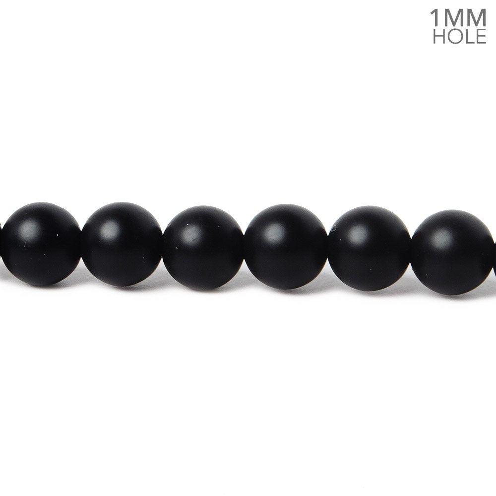 6mm Matte Black Onyx plain round beads 15.5 inch 65 pieces - The Bead Traders