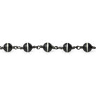 6mm Matte Black & White Tibetan plain round Black Gold Chain by the foot 21 beads - The Bead Traders