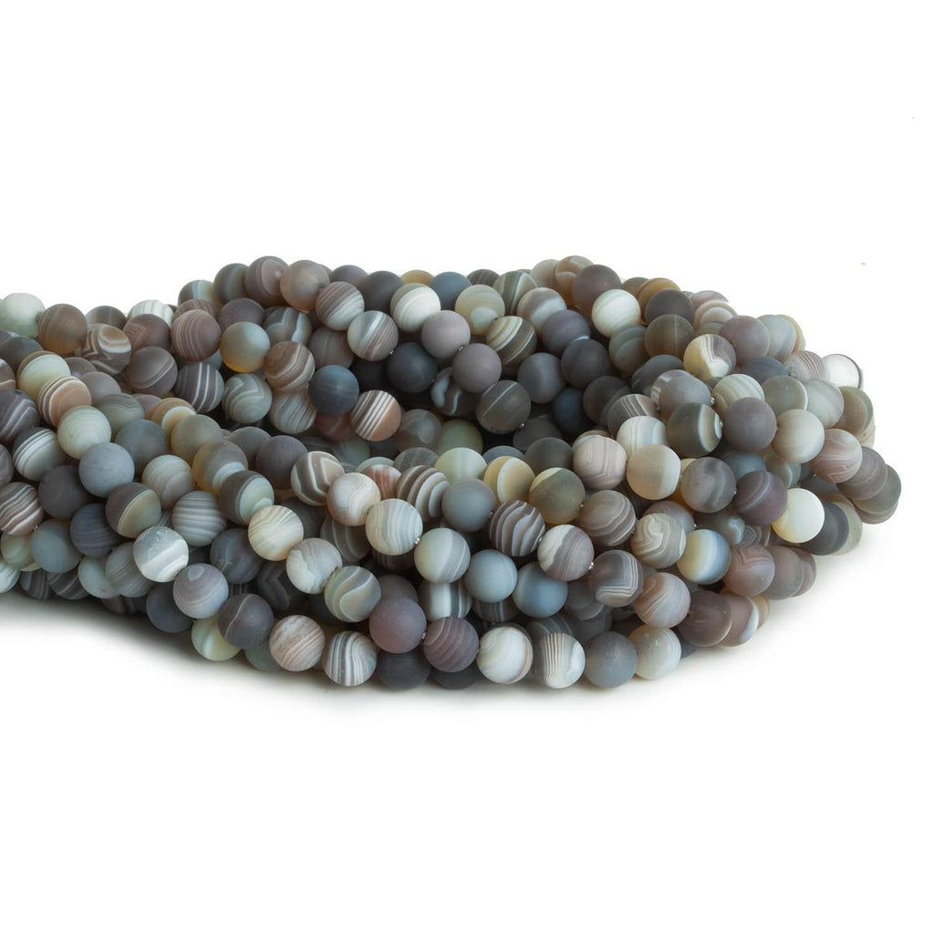 6mm Matte Botswana Agate Plain Rounds 15 inch 60 beads - The Bead Traders