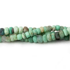 6mm Matte Chrysoprase & Matrix plain rondelles 7.5 inch 53 beads A - The Bead Traders