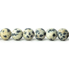 6mm Matte Dalmation Jasper plain rounds Large 1mm Hole 15 inch 63 beads - The Bead Traders