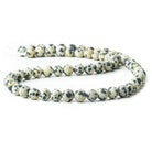 6mm Matte Dalmation Jasper plain rounds Large 1mm Hole 15 inch 63 beads - The Bead Traders