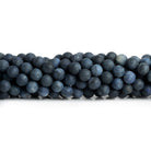 6mm Matte Dumortierite Plain Rounds 15 inch 60 beads - The Bead Traders