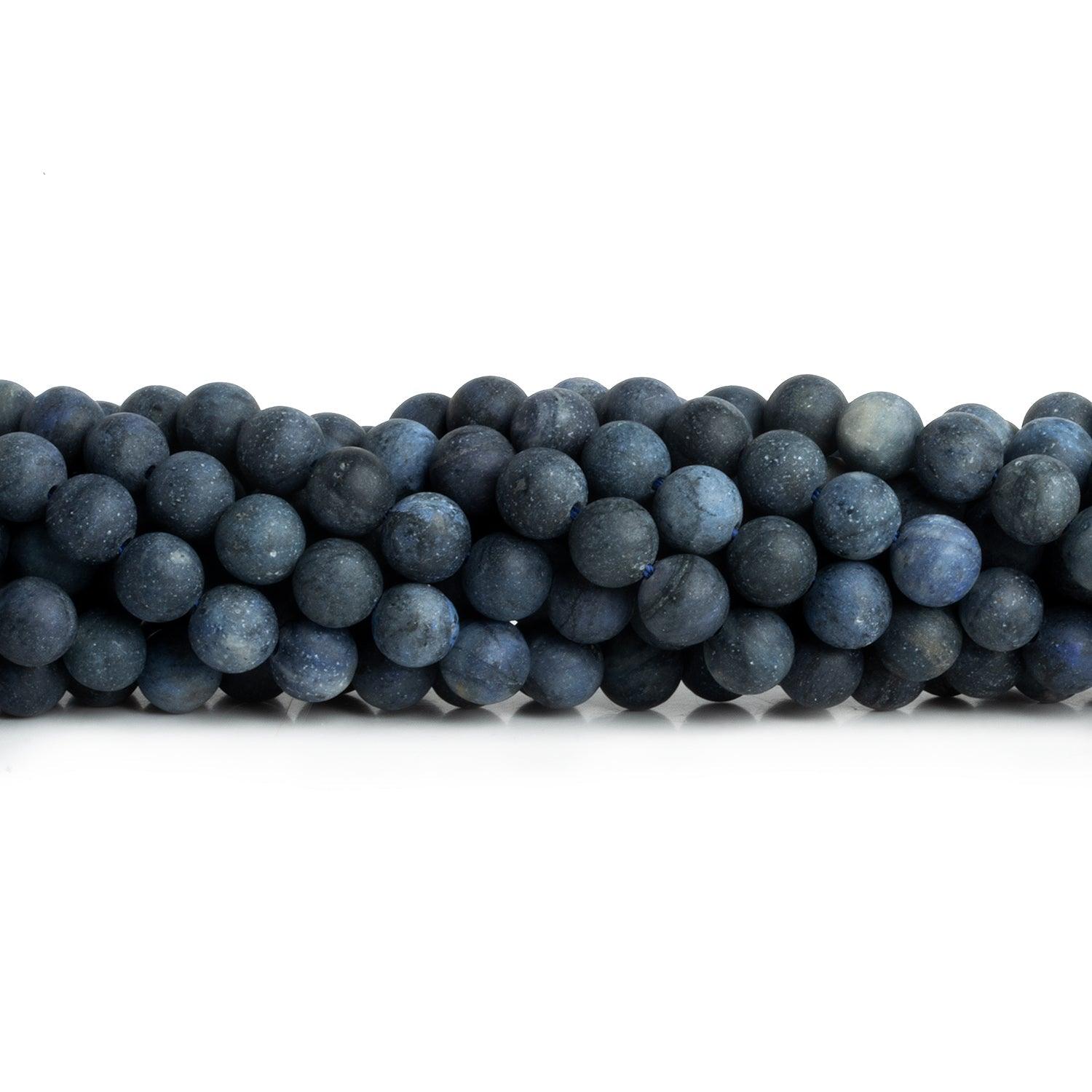 6mm Matte Dumortierite Plain Rounds 15 inch 60 beads - The Bead Traders