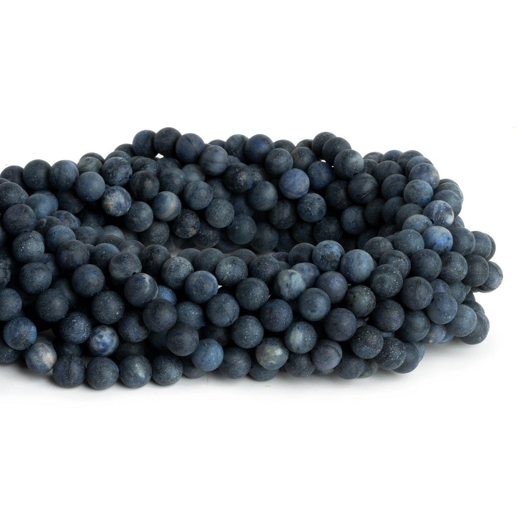 6mm Matte Dumortierite Plain Rounds 15 inch 60 beads - The Bead Traders
