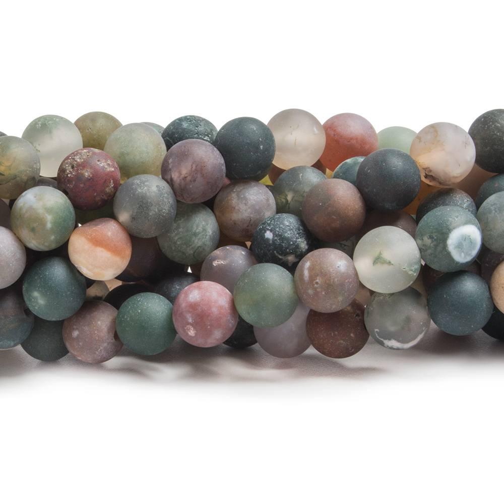 6mm Matte Fancy Jasper plain round beads 15 inch 61 pieces - The Bead Traders