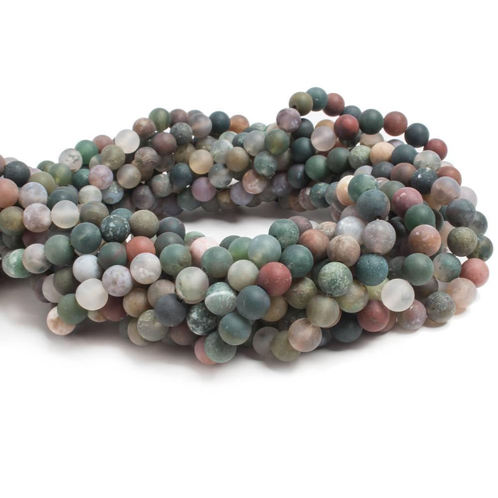 6mm Matte Fancy Jasper plain round beads 15 inch 61 pieces - The Bead Traders