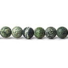 6mm Matte Green Zebra Jasper plain rounds Large 1mm Hole 15 inch 63 beads - The Bead Traders