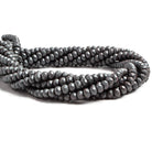 6mm Matte Hematite faceted rondelle beads 15 inch 99 pieces - The Bead Traders