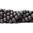 6mm Matte Hematite plain round 15.25 inch 74 Beads 2mm inside diameter - The Bead Traders