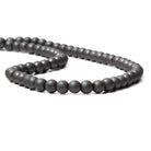 6mm Matte Hematite plain round 15.25 inch 74 Beads 2mm inside diameter - The Bead Traders