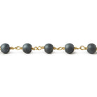 6mm Matte Hematite plain round Gold plated Chain by the foot 26 pieces - The Bead Traders