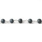 6mm Matte Hematite plain round Silver plated Chain by the foot 26 pieces - The Bead Traders