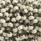 6mm Matte Howlite faceted rondelle Black Gold plated Chain by the foot 27 pieces - The Bead Traders
