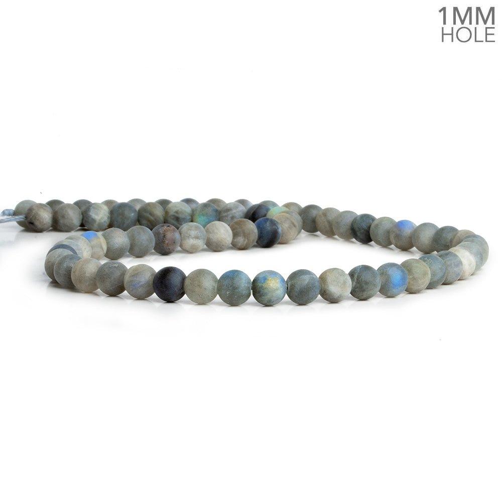 6mm Matte Labradorite Plain Round Beads 15 inch 60 pieces - The Bead Traders