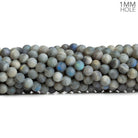 6mm Matte Labradorite Plain Round Beads 15 inch 60 pieces - The Bead Traders