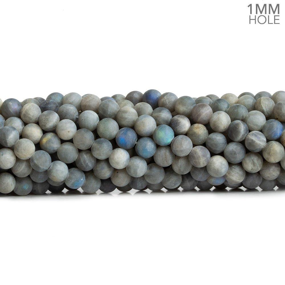 6mm Matte Labradorite Plain Round Beads 15 inch 60 pieces - The Bead Traders