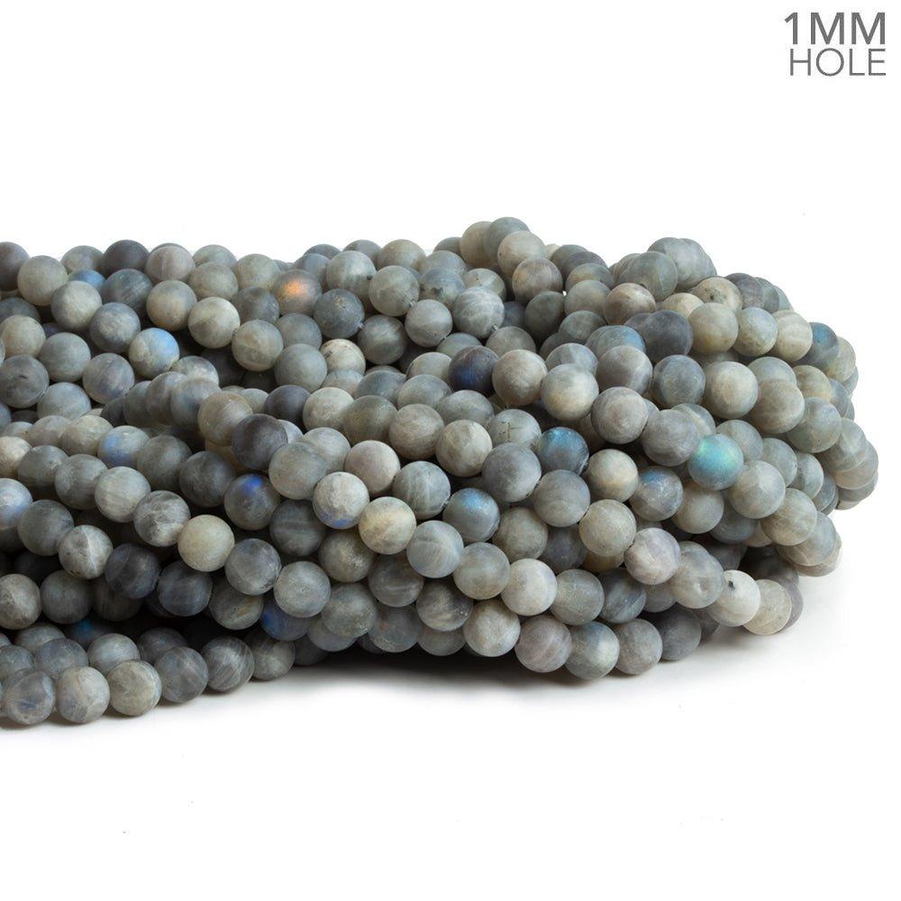 6mm Matte Labradorite Plain Round Beads 15 inch 60 pieces - The Bead Traders