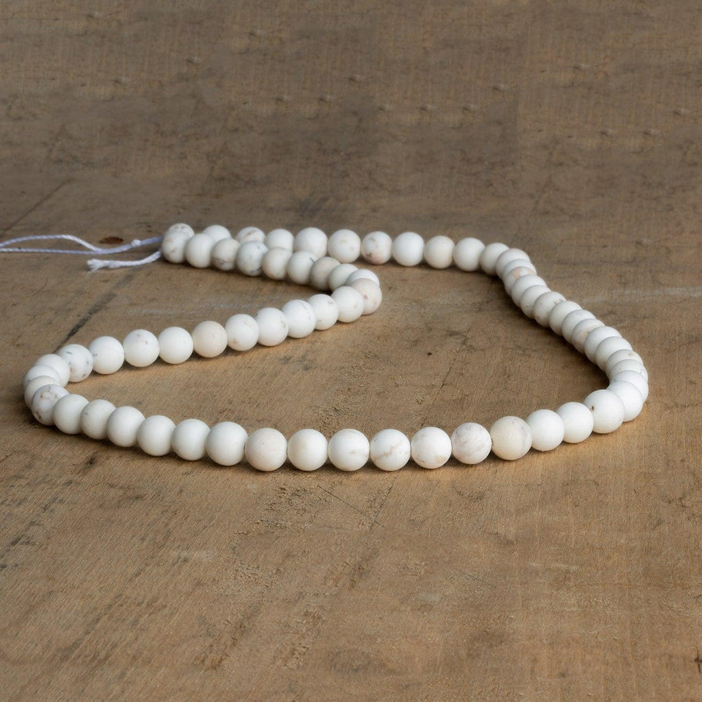 6mm Matte Magnesite Plain Rounds 15 inch 60 beads - The Bead Traders