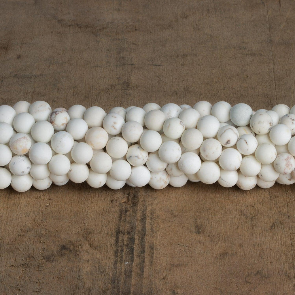 6mm Matte Magnesite Plain Rounds 15 inch 60 beads - The Bead Traders