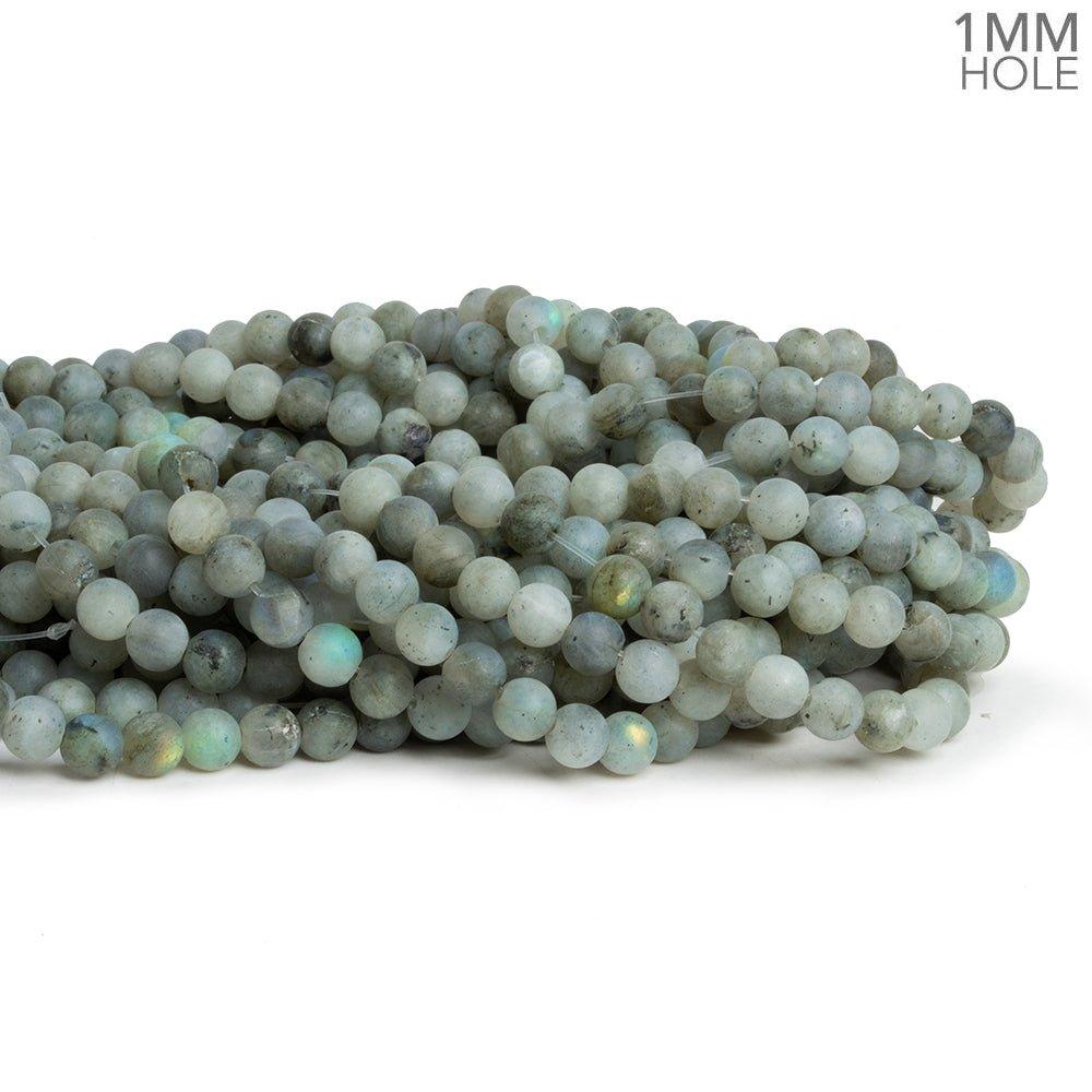 6mm Matte Pale Labradorite Plain Rounds 15 inch 60 beads - The Bead Traders
