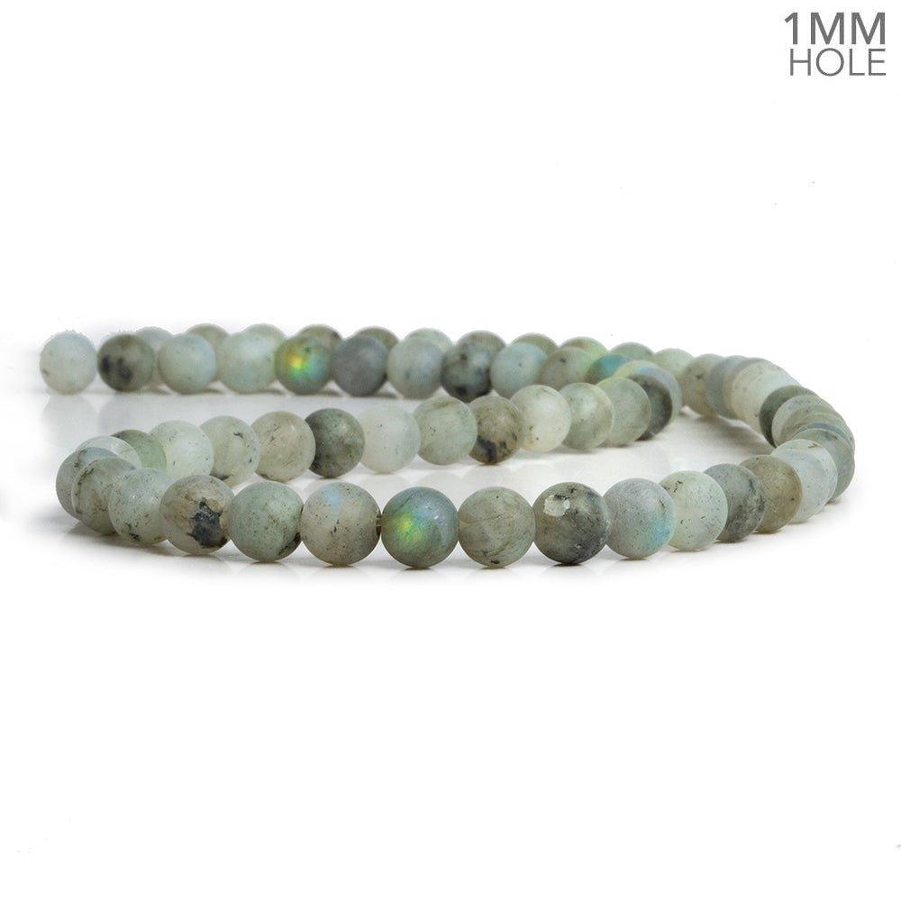 6mm Matte Pale Labradorite Plain Rounds 15 inch 60 beads - The Bead Traders