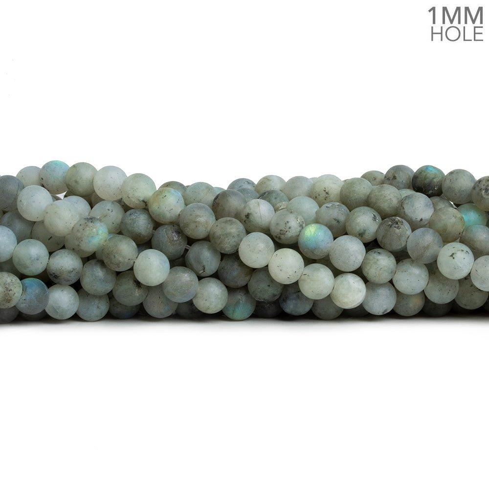 6mm Matte Pale Labradorite Plain Rounds 15 inch 60 beads - The Bead Traders