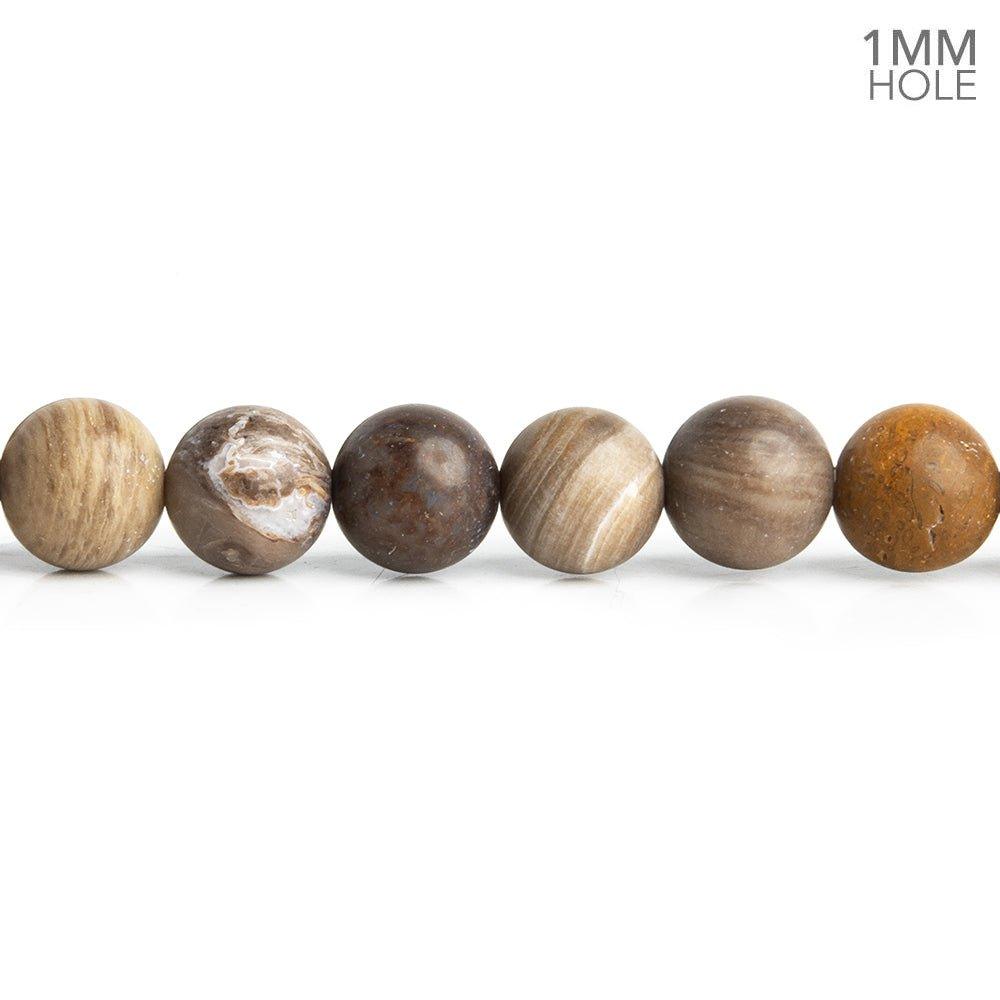 6mm Matte Petrified Wood Jasper Plain Round Beads 15.5 inch 63 pieces - The Bead Traders