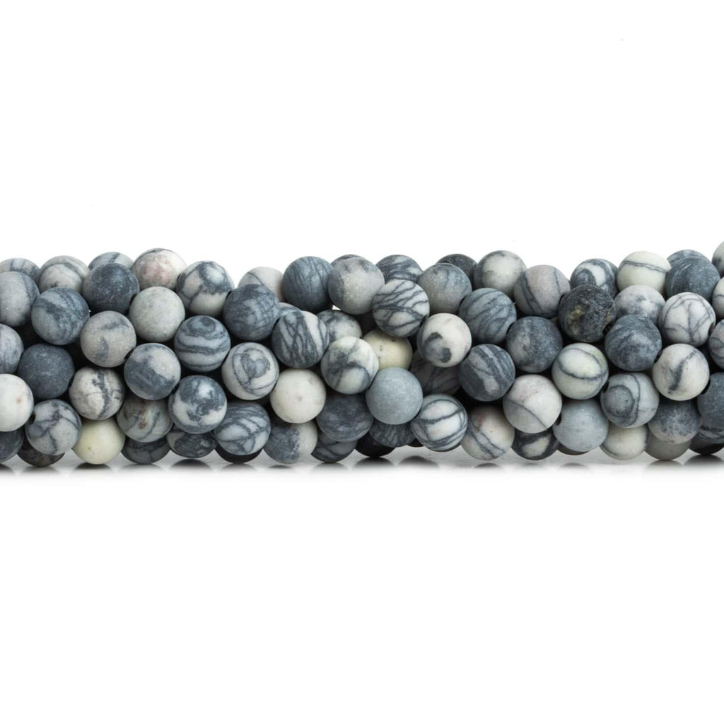 6mm Matte Picasso Jasper Plain Round Beads 15 inch 60 pieces - The Bead Traders