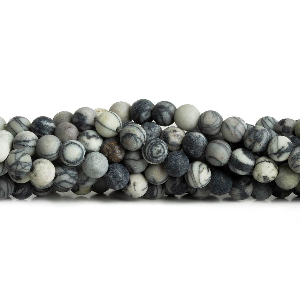 6mm Matte Picasso Jasper Plain Rounds 15 inch 60 beads - The Bead Traders