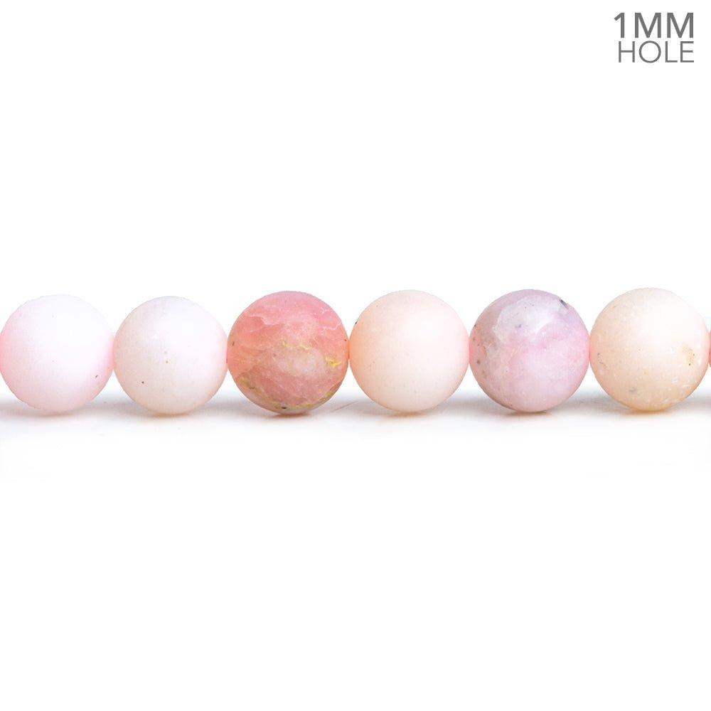 6mm Matte Pink Peruvian Opal Plain Round Beads 15 inch 64 pieces - The Bead Traders
